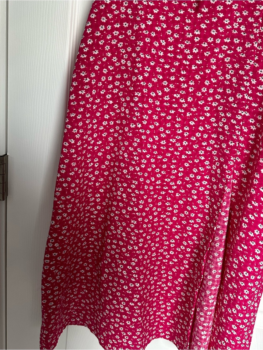 Pink Floral Midi Slip Dress with Delicate Spaghetti Straps - Picture 4 of 11